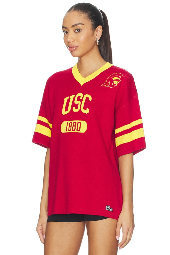 view 2 of 4 University Of Southern California Knitted Jersey Tee in Red