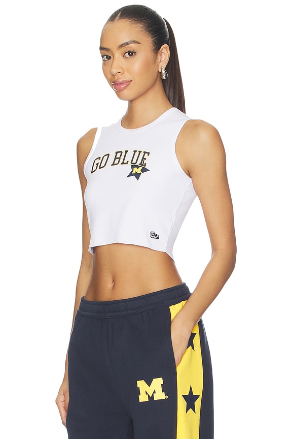 view 2 of 4 TOP SIN MANGAS UNIVERSITY OF MICHIGAN in White