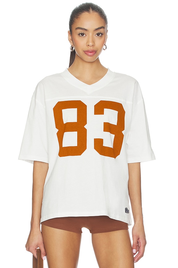 view 2 of 5 The University Of Texas At Austin Football Oversized Tee in Burnt Orange in White & Burnt Orange