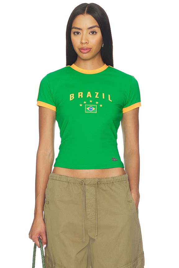 view 1 of 4 Brazil Goalie Tee in KELLY GREEN