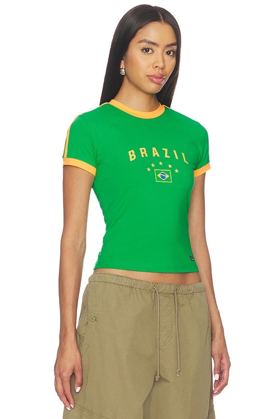 view 2 of 4 Brazil Goalie Tee in KELLY GREEN