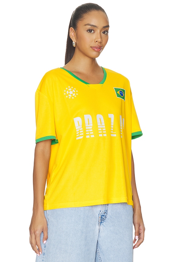 view 2 of 4 Brazil Soccer Jersey in GOLD