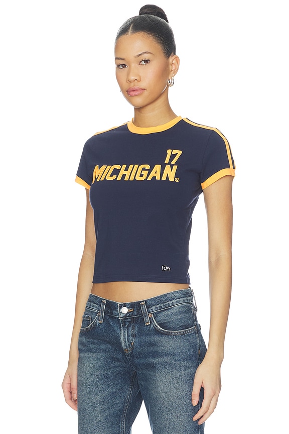 view 2 of 4 Michigan Goalie Baby Tee in Midnight Navy