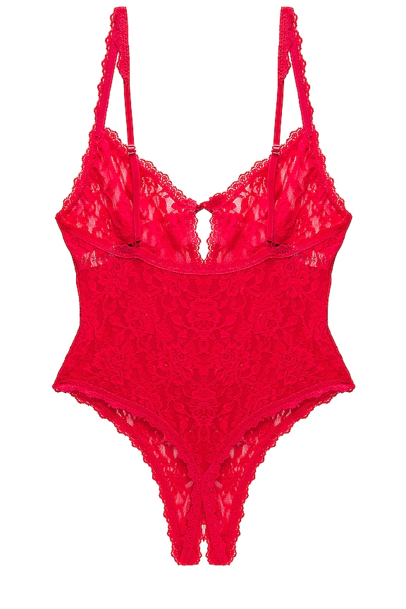 view 2 of 2 Racy Signature Lace Open Teddy in Red