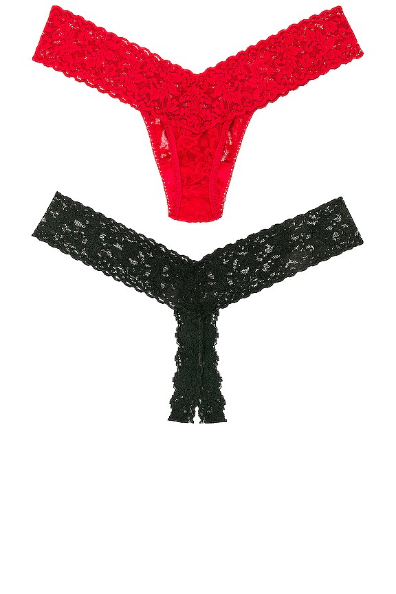 view 2 of 5 SET DE TANGAS NAUGHTY & NICE in Black & Red