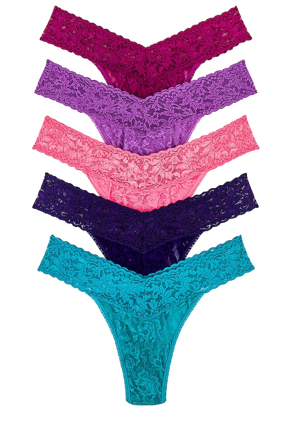 view 1 of 6 5 Original Rise Thongs in Seabreeze, Mystic Blue, Bright Amethyst, Candied Violet, & Guava Pink