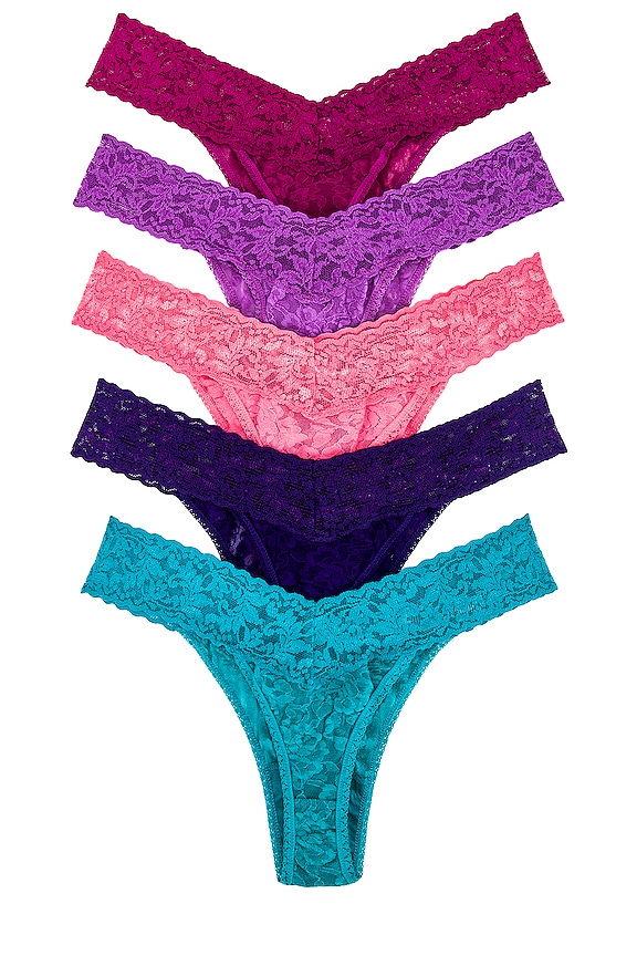 view 2 of 6 5 Original Rise Thongs in Seabreeze, Mystic Blue, Bright Amethyst, Candied Violet, & Guava Pink