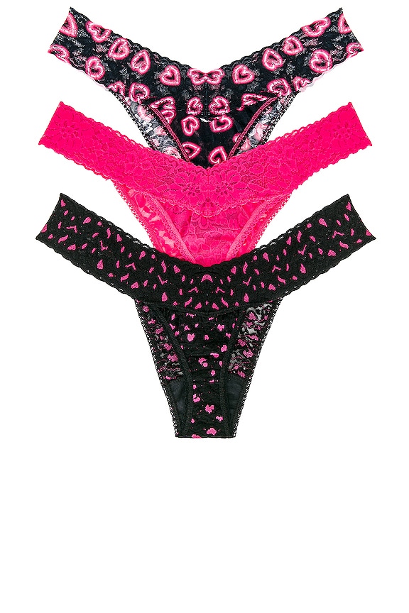 view 2 of 6 STRING VALENTINE'S DAY 3-PACK ORIGINAL RISE in Black & Pink