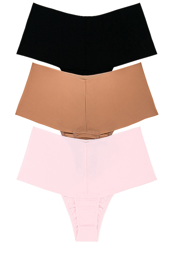 view 2 of 6 LOT DE 3 STRINGS TAILLE HAUTE in Taupe, Black, & Bliss