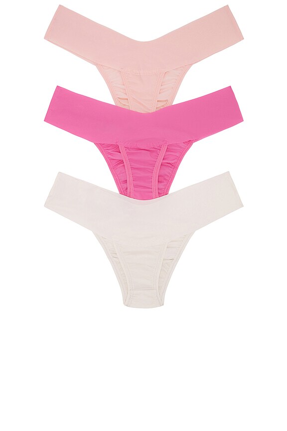 view 2 of 6 3 Natural Rise Thong Pack in Linen, Taffy, & Sweet Nothing