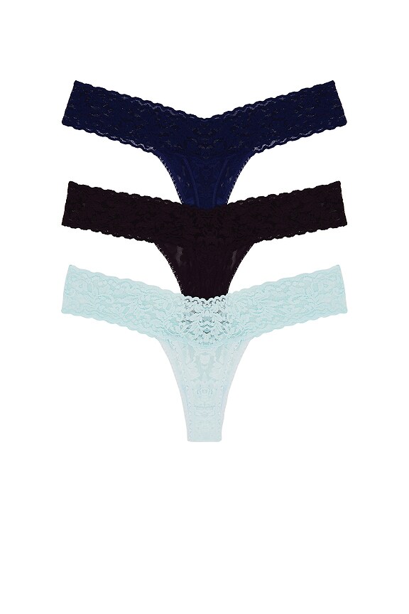view 2 of 6 3 TANGAS DE TIRO BAJO in Midnight Blue, Plum Purple, & Celeste Blue