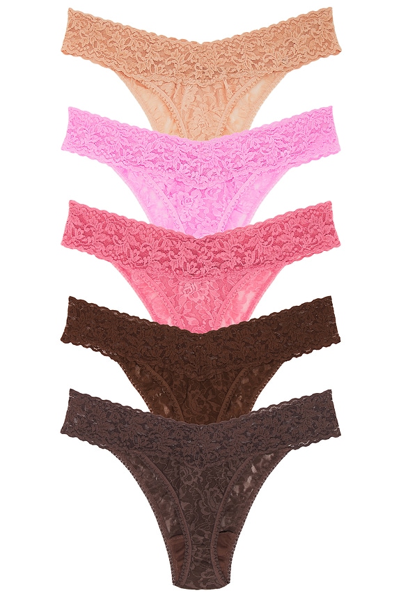 view 2 of 6 5 TANGAS ORIGINALES DE TALLE ALTO in Honey, Drifting Horizon, Pink Quartz, Cappuccino, & Chocolate Noir