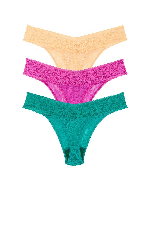 view 2 of 6 LOT DE STRINGS in Raspberry Ice, Vibrant Turquoise, & Apricot Crush