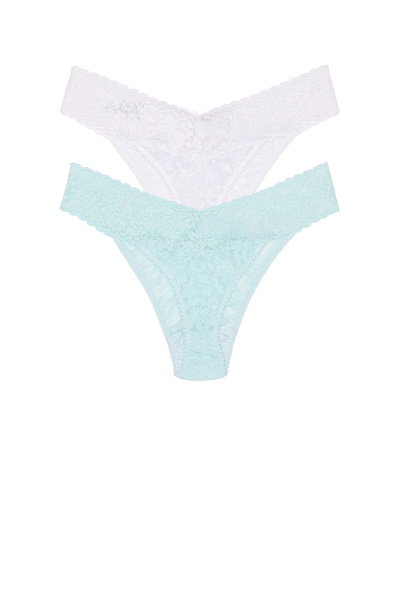view 2 of 2 I Do & Mrs Box Set Original Rise Thongs in White & Celeste