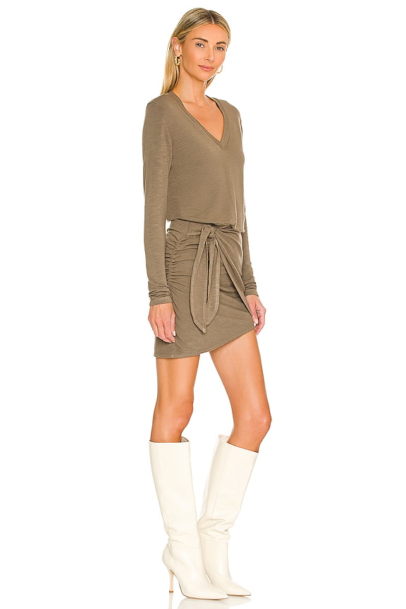 view 2 of 3 Supersoft Long Sleeve V Dress in Dusty Olive
