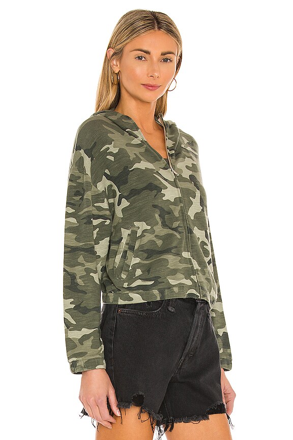 view 2 of 4 Urban Camo Zip Up Hoodie in Light Olive