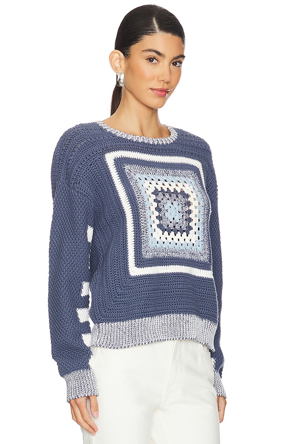 view 2 of 4 Crochet Pullover Sweater in Washed Blue