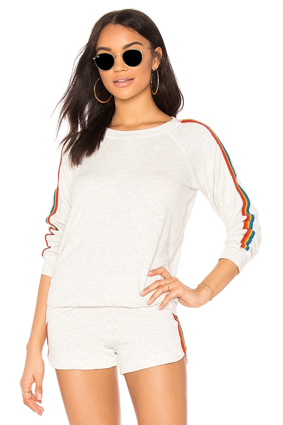 view 1 of 4 Rainbow Stripe Pullover in Ash