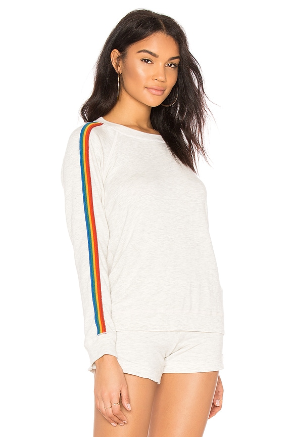 view 2 of 4 Rainbow Stripe Pullover in Ash