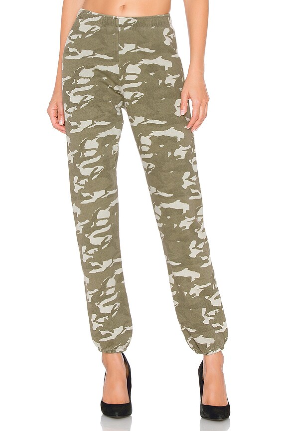view 1 of 4 Two Tone Camo High Waisted Sweatpants in Olive