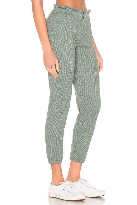 view 2 of 4 Thermal Elastic Waist Sweats in Cactus