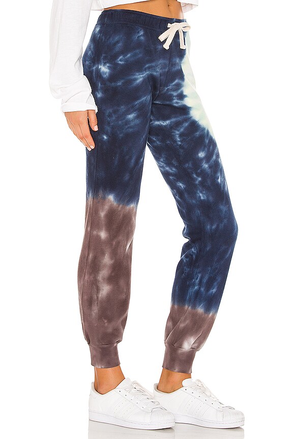 view 2 of 4 Sun Burst Tie Dye Basic Cuff Sweats in Wasabi, Inca & Mocha