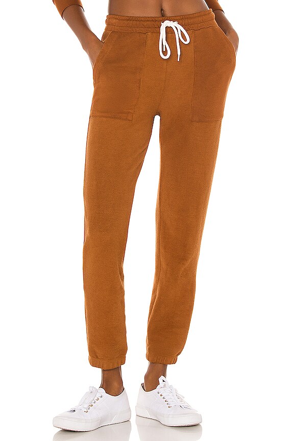 MONROW Reversed Supersoft Sweats in Caramel | REVOLVE