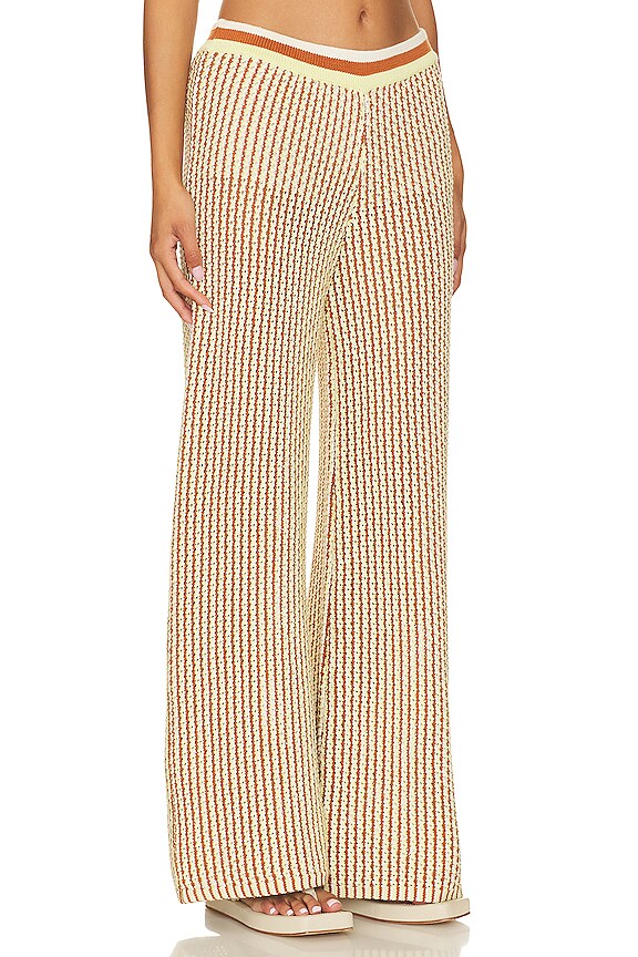 view 2 of 4 Crochet Wide Leg Pants in Off White, Faded Lime & Coconut