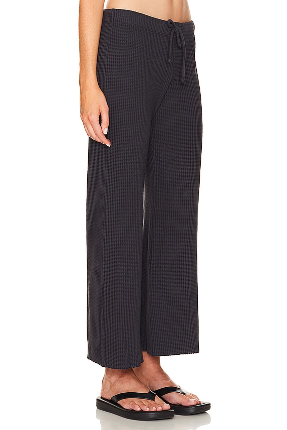 view 2 of 4 Waffle Crop Lounge Sweat in Faded Black