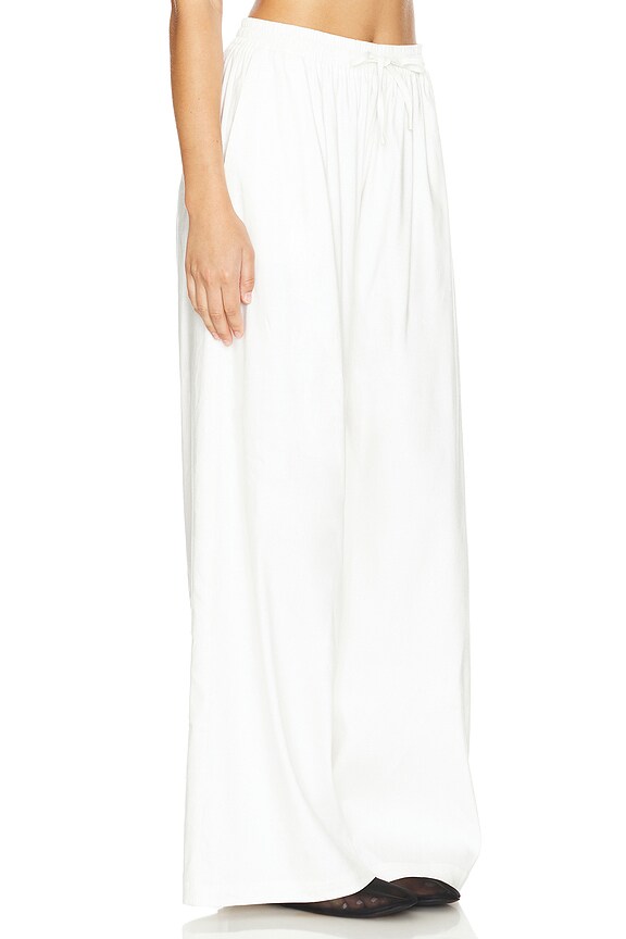 view 2 of 4 PANTALON LARGE LINEN in Pearl