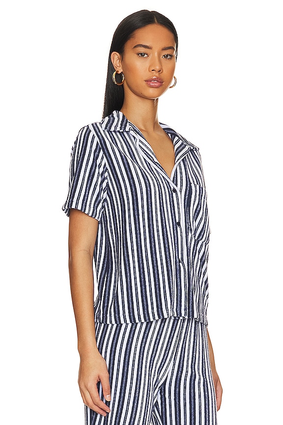 view 2 of 4 Terry Cloth Pocket Shirt in Navy Stripe
