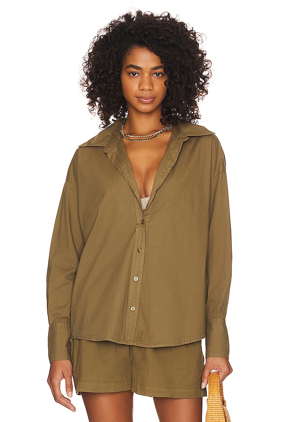 view 2 of 5 Stretch Poplin Shirt in Verde