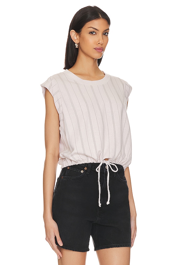 view 2 of 4 Stripe Drawstring Sleeveless Top in Bone