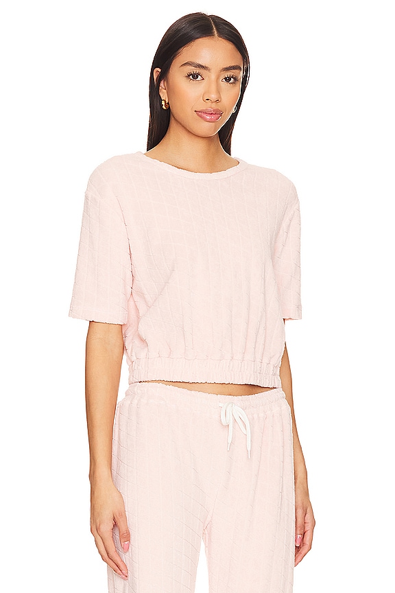 view 2 of 5 Diamond Terry Cloth Top in Pink Pearl
