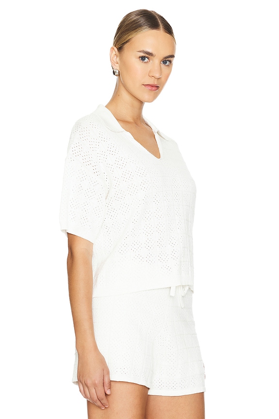 view 2 of 4 CROCHET ニットオーバーサイズポロティーシャツ in Ivory