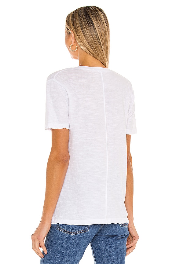 MONROW Oversized V Neck Tee in White | REVOLVE