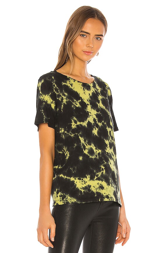 view 2 of 4 Oversized Crew Tee With Black Out Tie Dye in Citron