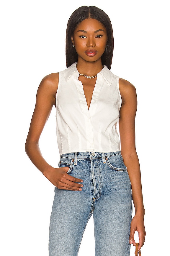 view 1 of 4 POLO LINEN HALTER in White