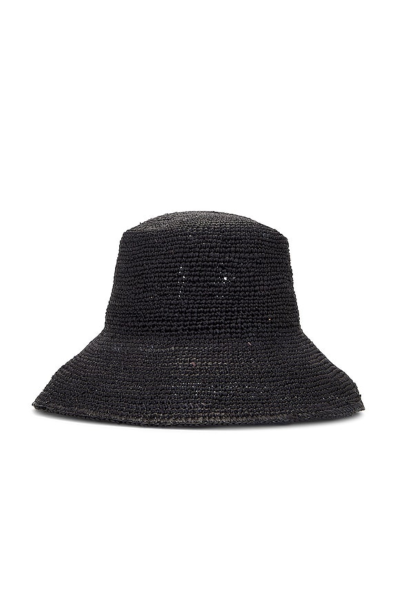 view 2 of 3 Chic Crochet Bucket Hat in Black