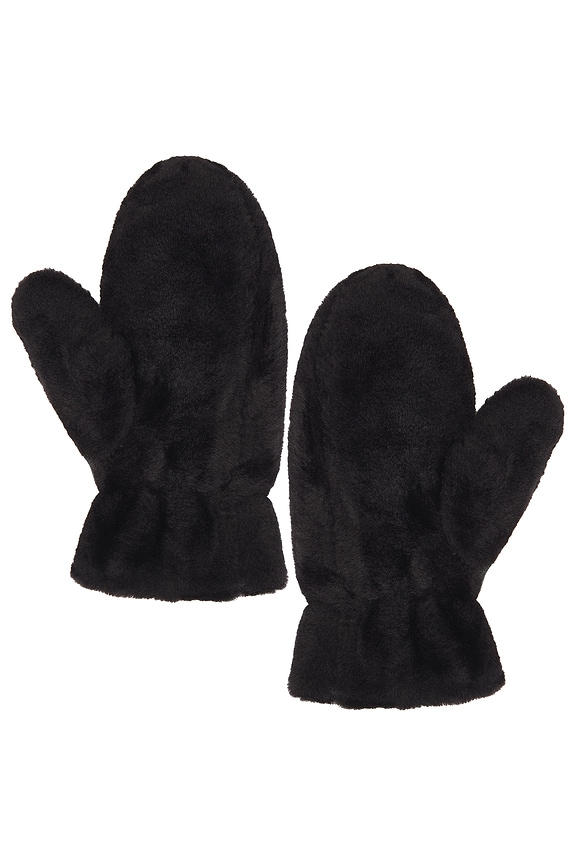 view 2 of 2 Faux Fur Mittens in Black