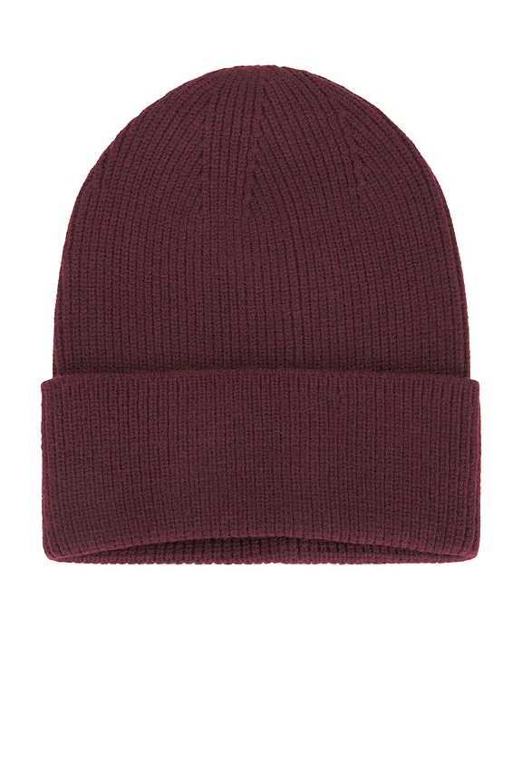 view 2 of 3 Refined Knit Beanie in Burgundy