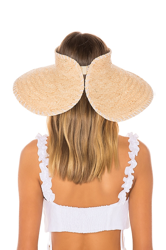 view 2 of 3 Whipstitch Roll Up Travel Visor in White