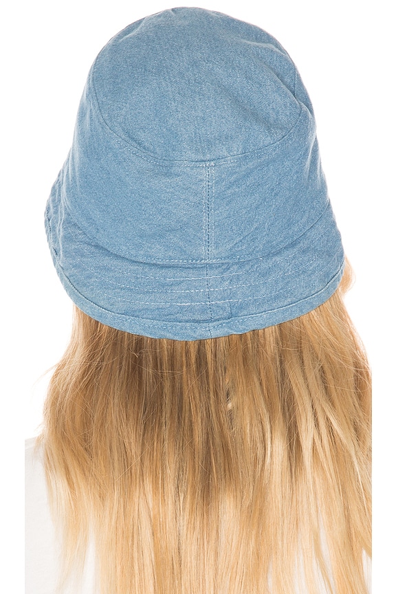 view 2 of 3 Washed Cotton Bucket Hat in Light Denim