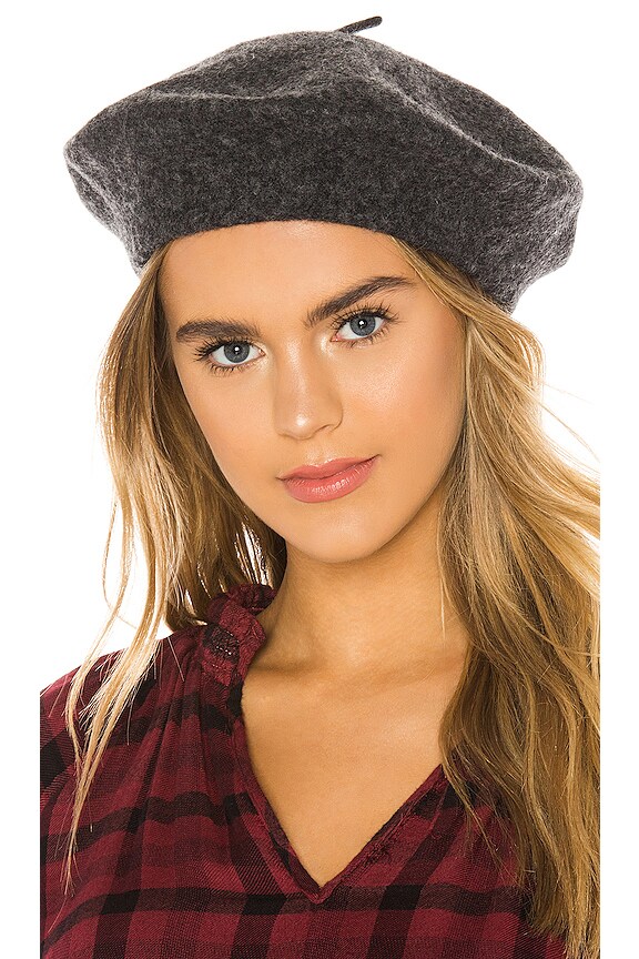 view 1 of 3 Classic Wool Beret in Charcoal