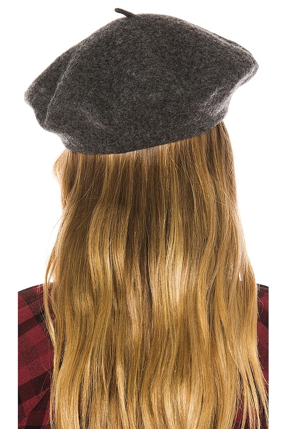 view 2 of 3 Classic Wool Beret in Charcoal