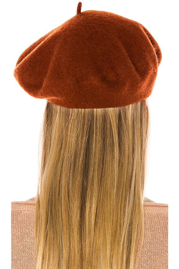 view 2 of 3 Classic Wool Beret in Tobacco