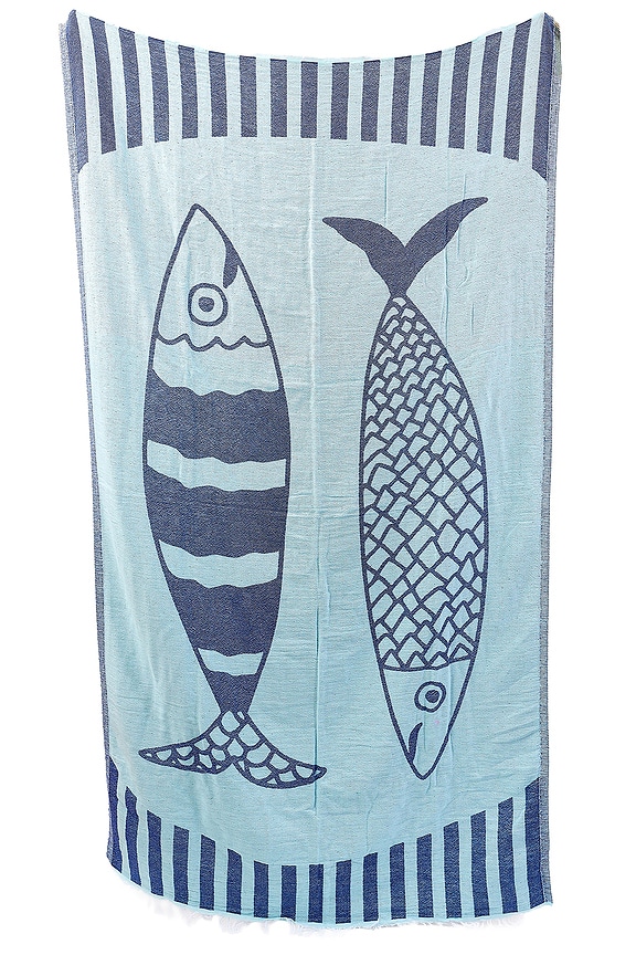 view 2 of 2 Novelty Towel in Navy & Teal