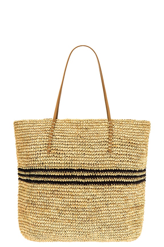 view 2 of 4 ATTACK LUXE STRIPE TOTE IN トート in Natural and Black