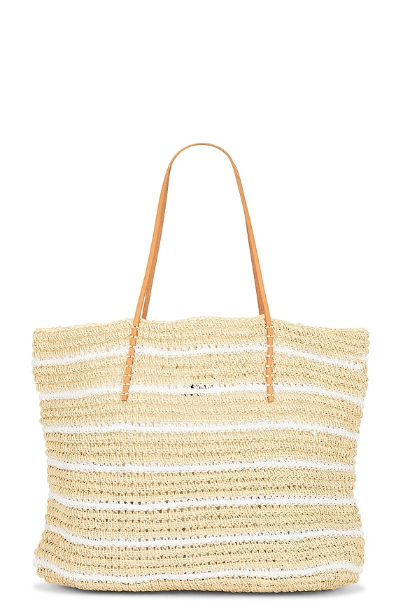 view 2 of 4 BOLSO DE MANO A RAYAS STELLA in Natural & White