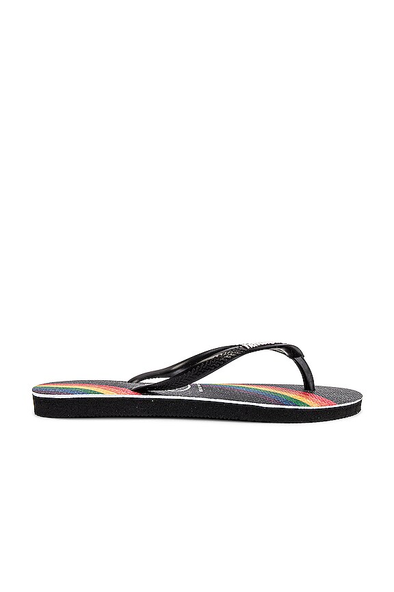 view 2 of 5 Slim Pride Flip Flops in Black